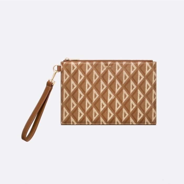 ディオールメンズキャメルダイヤモンドクラッチバッグi66