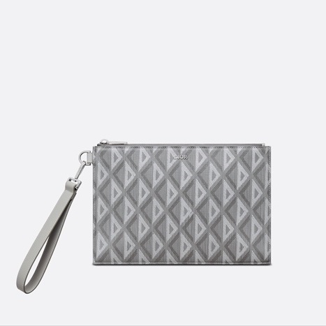 ディオールメンズグレーダイヤモンドクラッチバッグi69