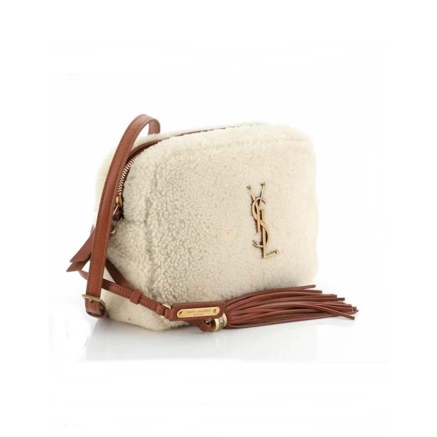 サンローランレディースアイボリークロスバッグl318