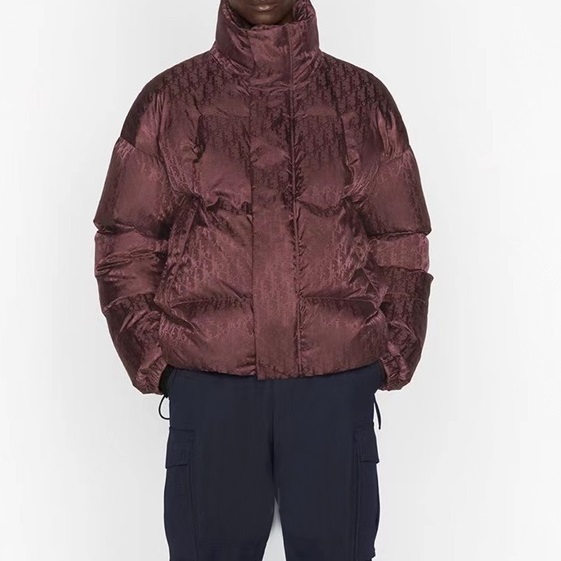 ディオールメンズグースダウンバーガンディパディングi124