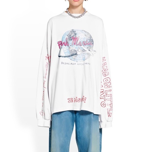 バレンシアガユニセックスホワイトスウェットシャツa19