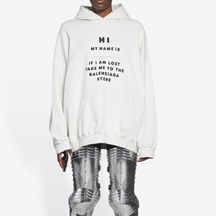 バレンシアガユニセックスホワイトフーディa20