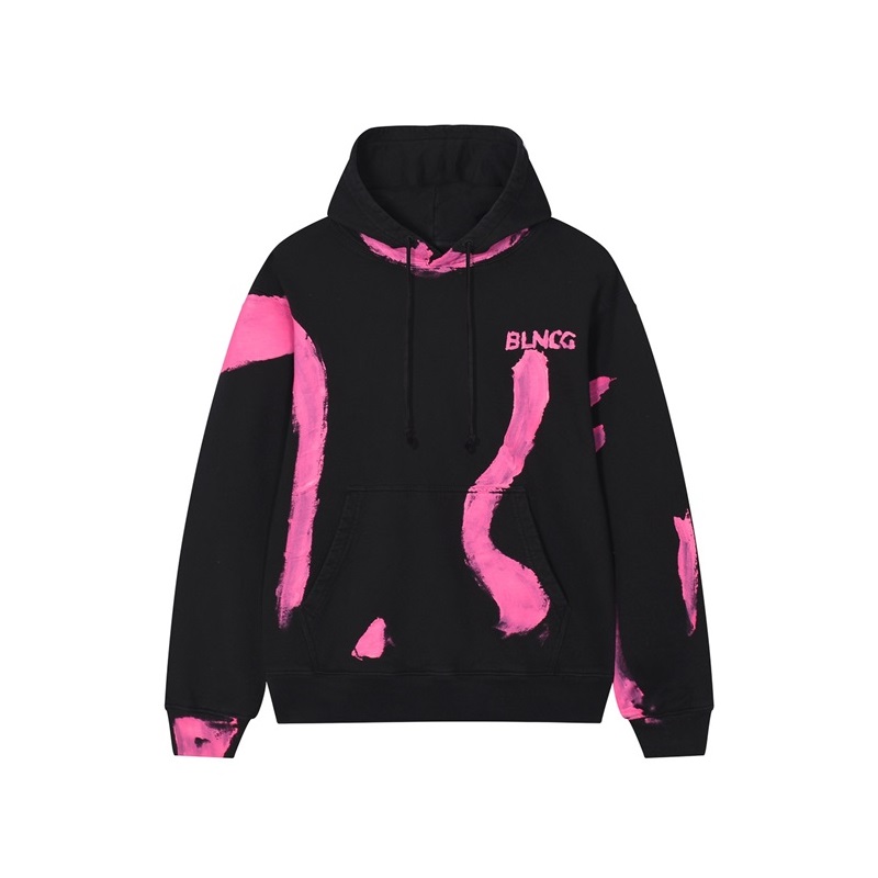 バレンシアガユニセックスブラックフーディa26