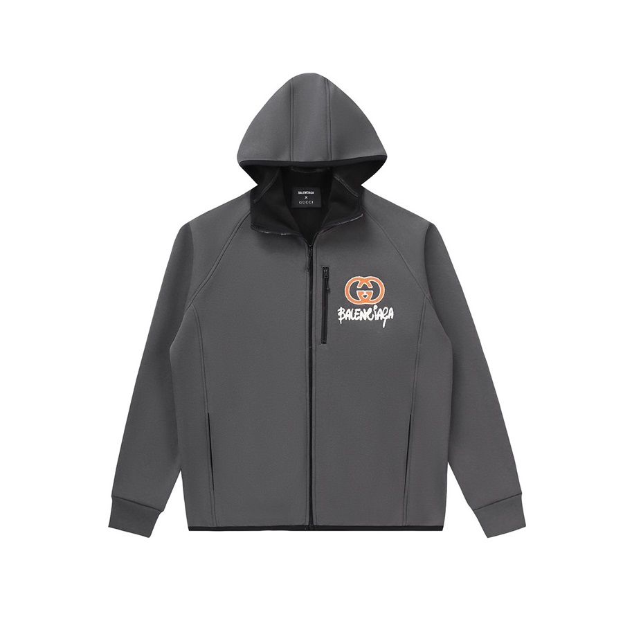 グッチメンズグレージップアップフーディu109