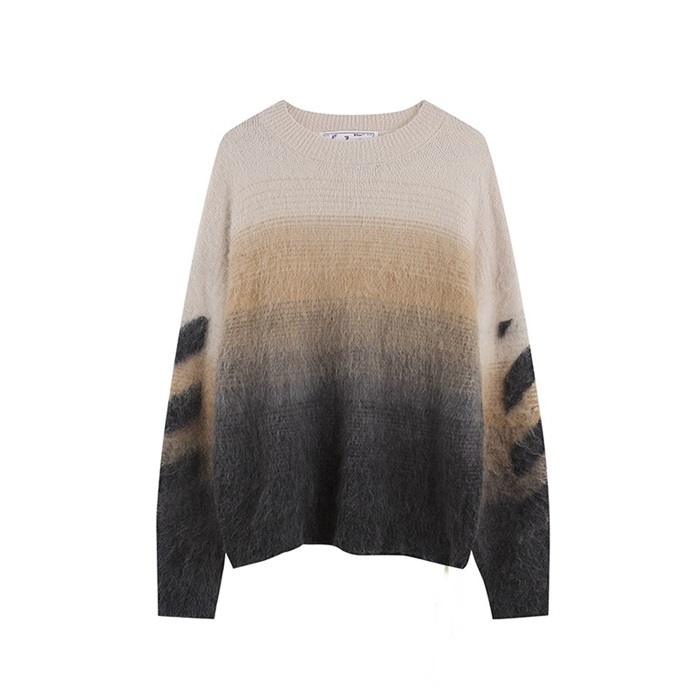 オフホワイトメンズベージュニットf03