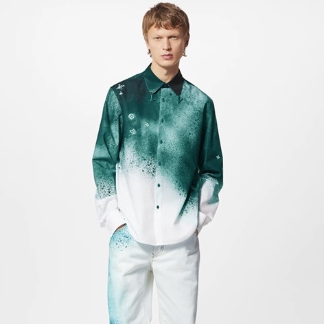 ルイヴィトンメンズグリーンシャツv218