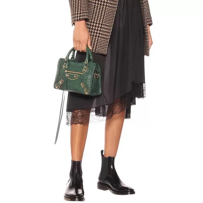 バレンシアガレディースグリーントートバッグa44