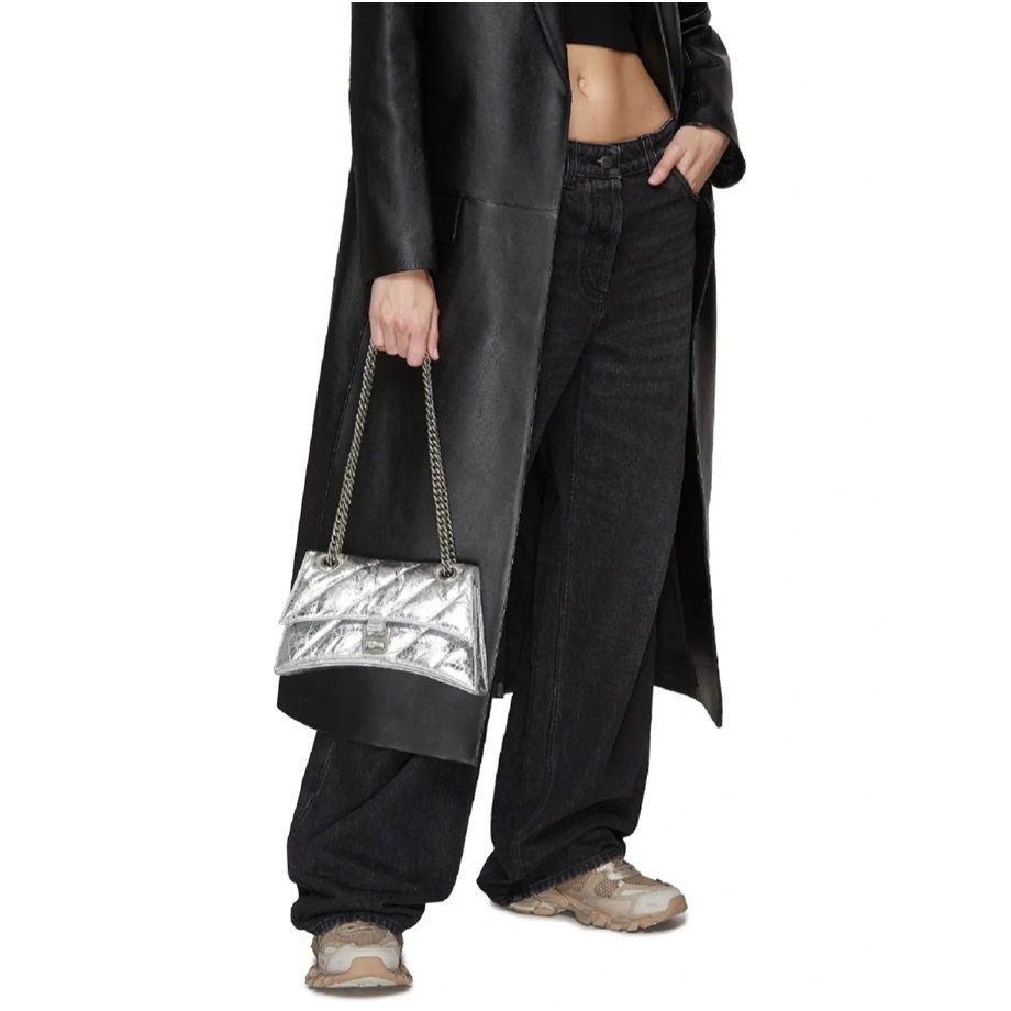 バレンシアガレディースシルバーショルダーバッグa45