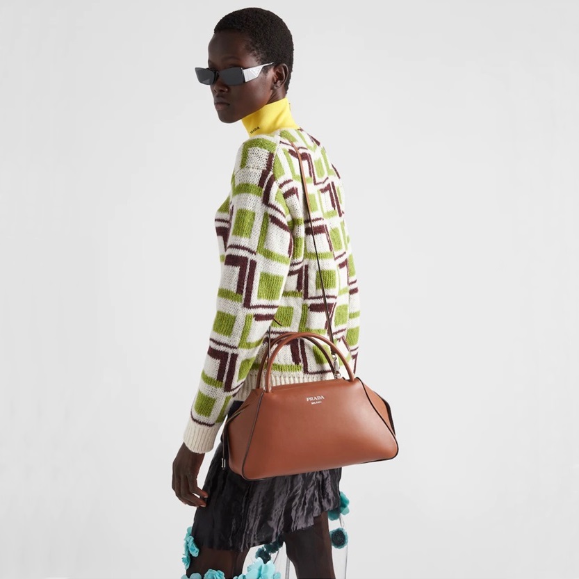 プラダレディースキャメルショルダーバッグr78