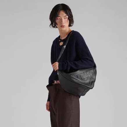 プラダメンズブラックショルダーバッグr107
