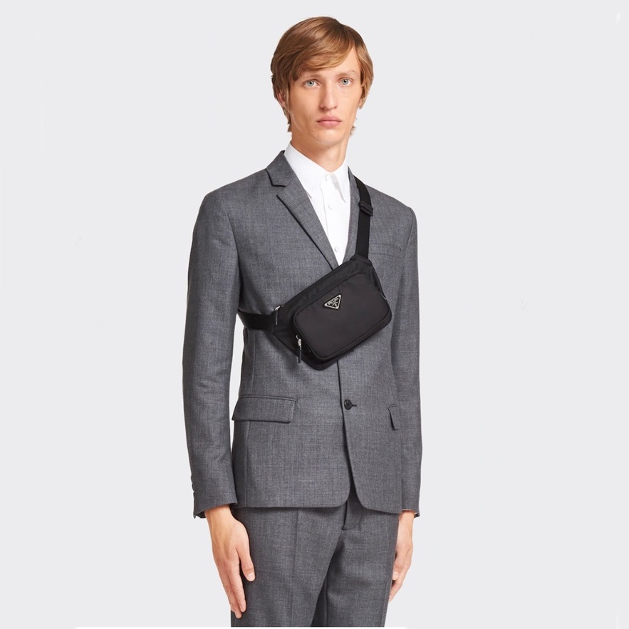 プラダメンズブラッククロスバッグr114