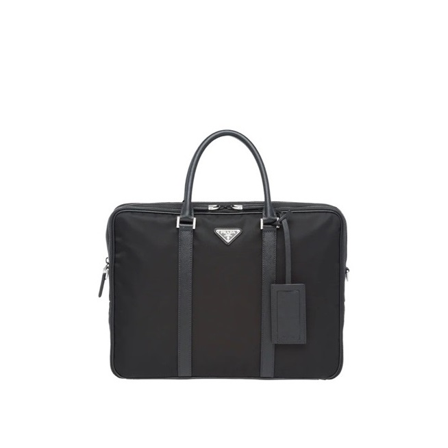 プラダメンズブラックブリーフケースr140