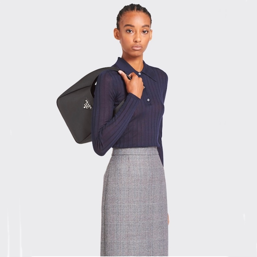 プラダレディースブラックショルダーバッグr170