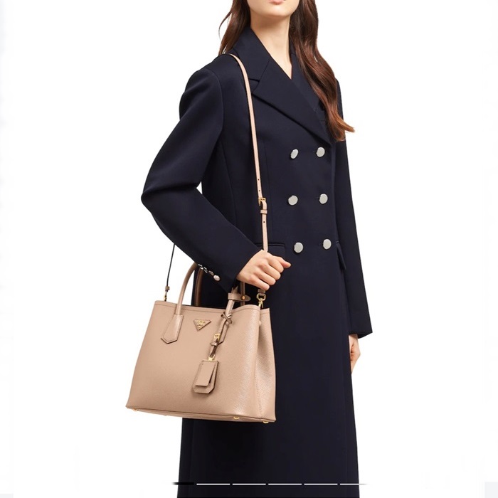 プラダレディースベージュダブルバッグr180