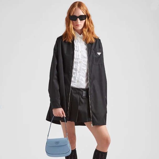 プラダレディースブルーショルダーバッグr195