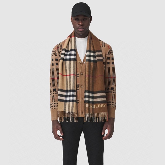 バーバリーメンズキャメルマフラーu41