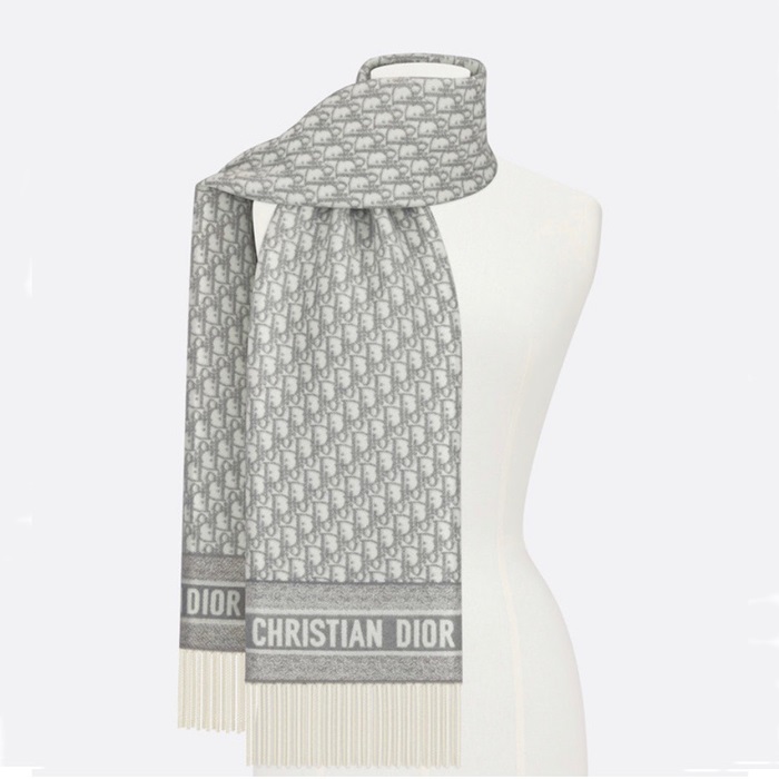 ディオールメンズオブリークグレーマフラーi152