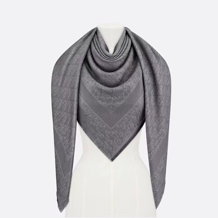 ディオールメンズオブリークグレーマフラーi153