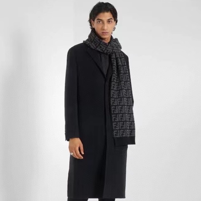 ェンディユニセックスブラックマフラーe15