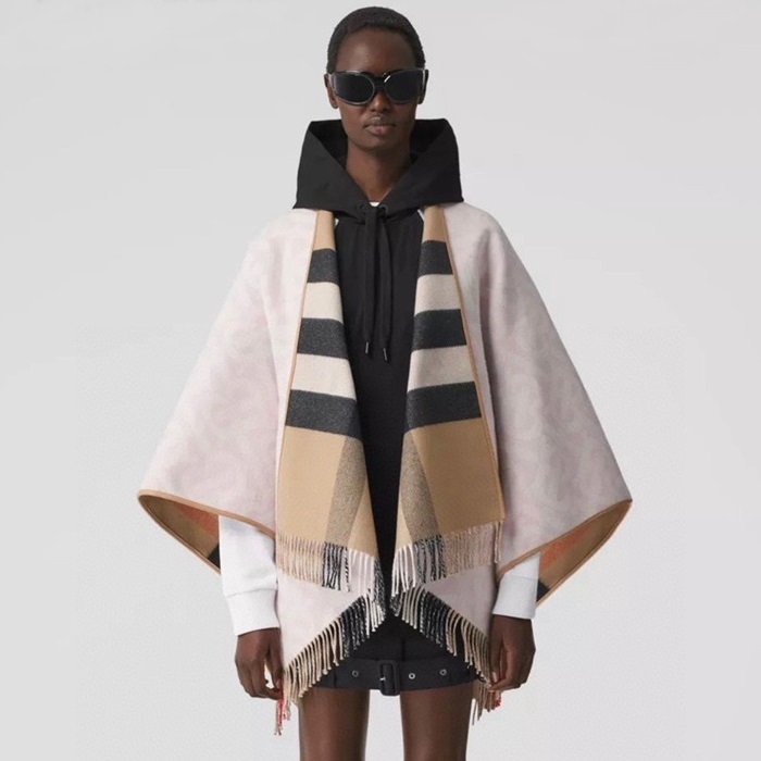 バーバリーレディースベージュポンチョu45