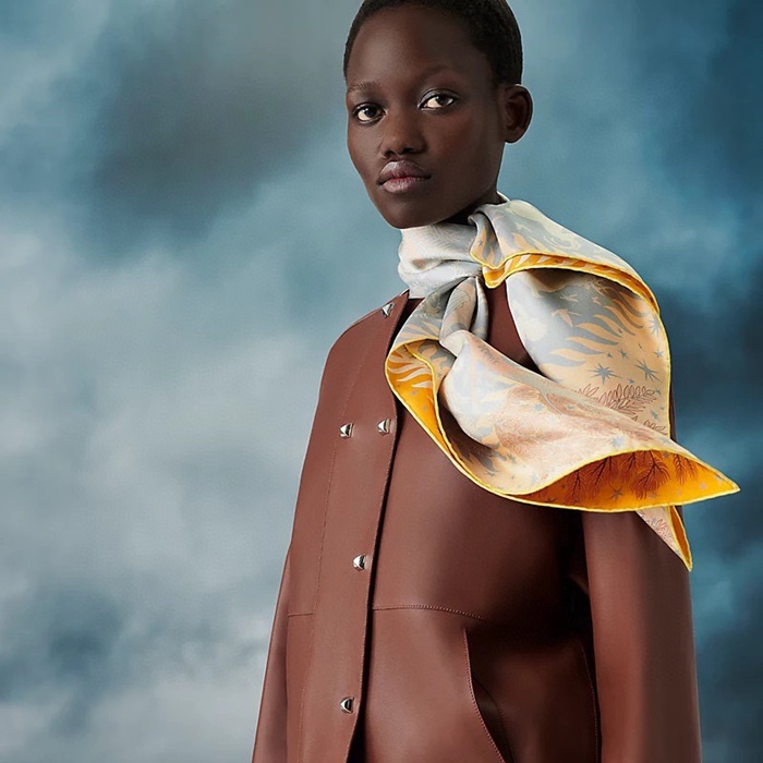 エルメスレディースオレンジニットe43