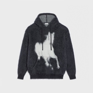 セリーヌメンズカジュアルブラックフーディe30