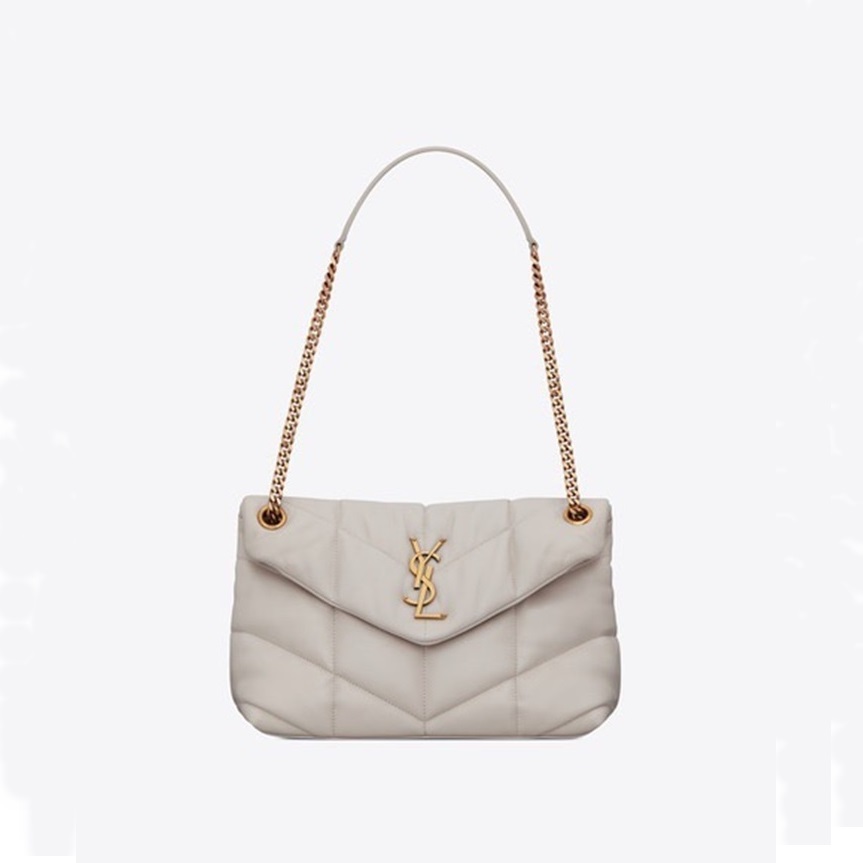 サンローランレディースホワイトショルダーバッグl327