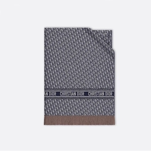 ディオールユニセックスブルーマフラーi183