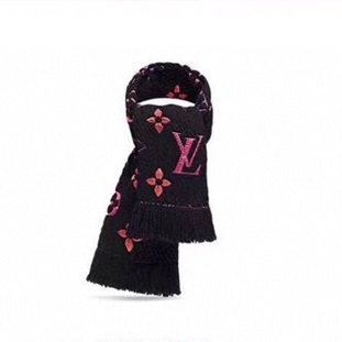 ルイヴィトンユニセックスネイビーマフラーv270