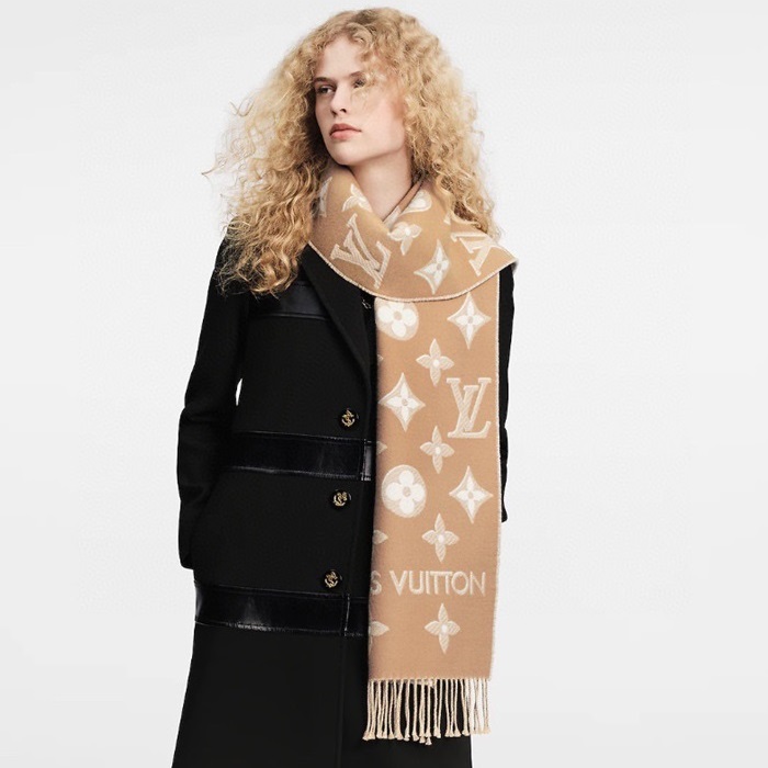 ルイヴィトンレディースベージュマフラーv271