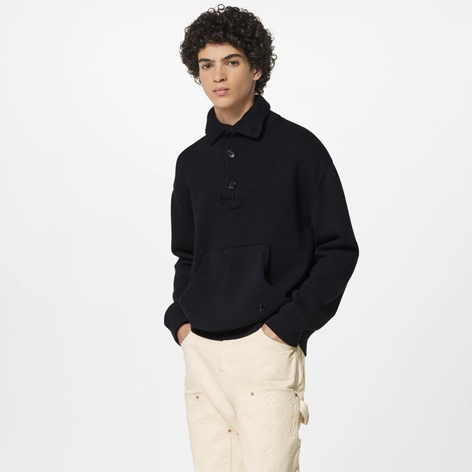 ルイヴィトンメンズブラックポロニットv276