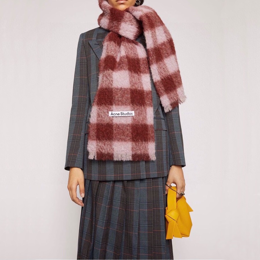 アクネストゥディオズユニセックスバーガンディマフラーc189