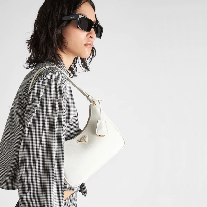 プラダレディースホワイトショルダーバッグr267