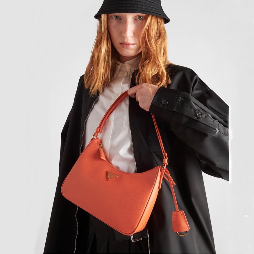 プラダレディースオレンジショルダーバッグr268