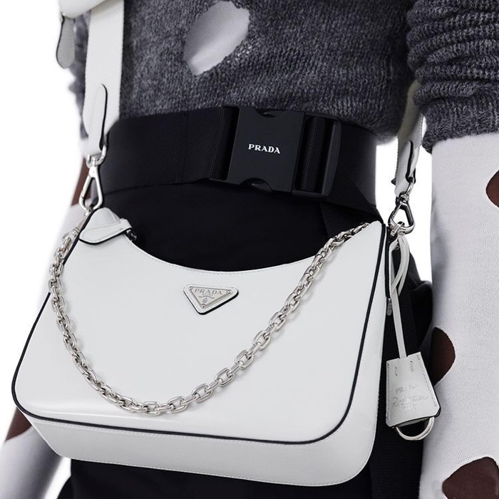 プラダレディースブルーハボバッグr269