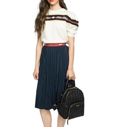 ミュウミュウレディースブラックバックパックu260