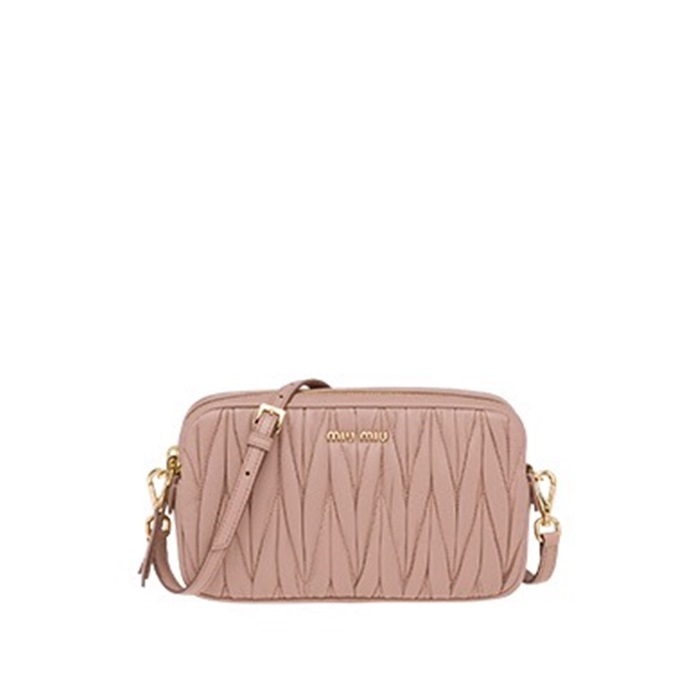 ミュウミュウレディースピンクマトラッセクロスバッグu265