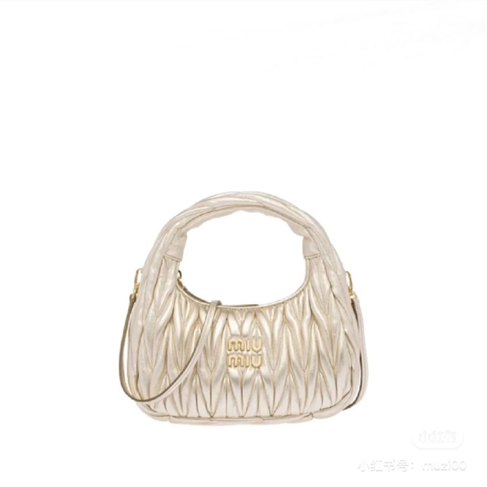 ミュウミュウレディースゴールドクロスバッグu267