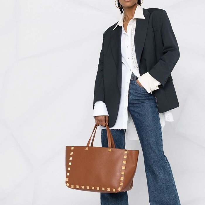 ヴァレンティノレディースキャメルショッパーバッグl339