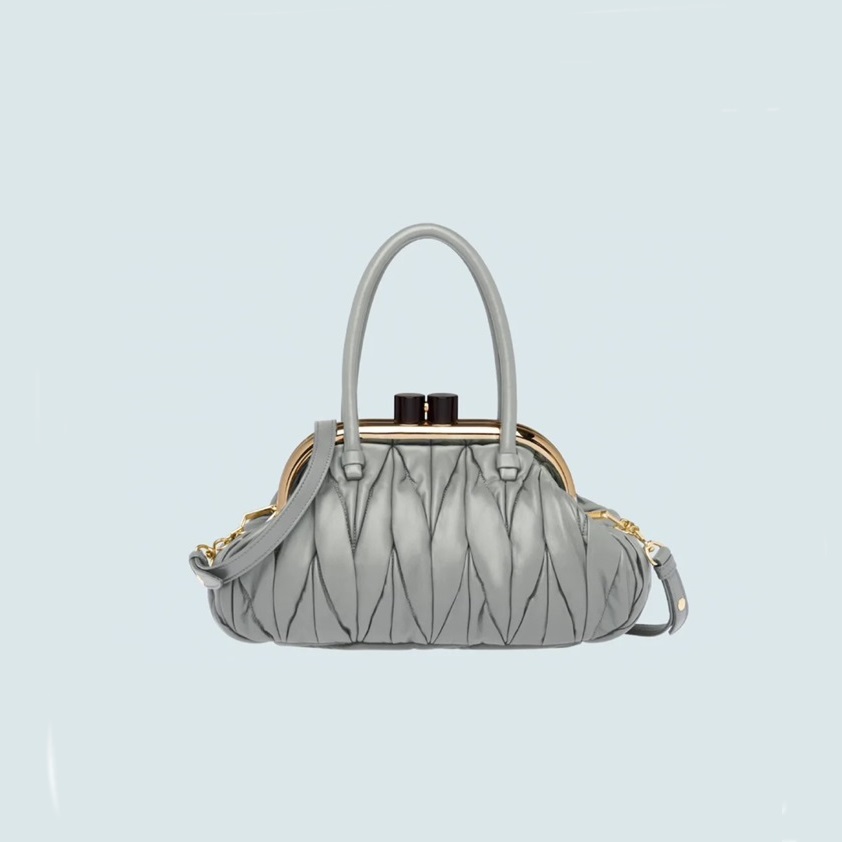 ミュウミュウレディースグレークロスバッグu276