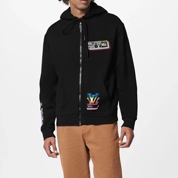 ルイヴィトンメンズブラックフーディv287