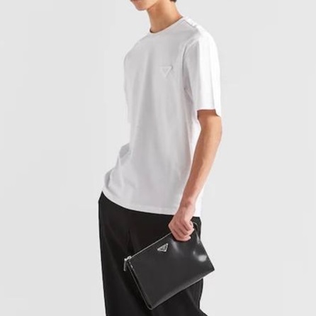 プラダメンズクルーネックホワイト半袖Tシャツr502