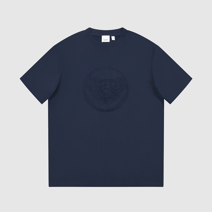 バーバリーメンズネイビークルーネック半袖Tシャツu64