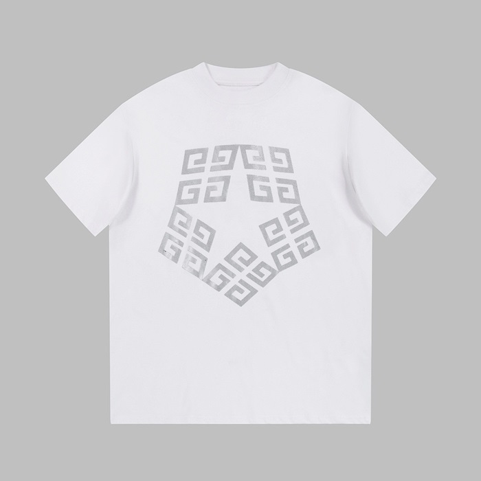 ジバンシィメンズクルーネックホワイト半袖Tシャツv949