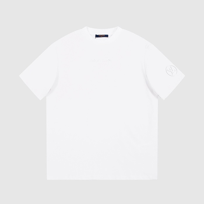 ルイヴィトンメンズホワイトクルーネック半袖Tシャツv316
