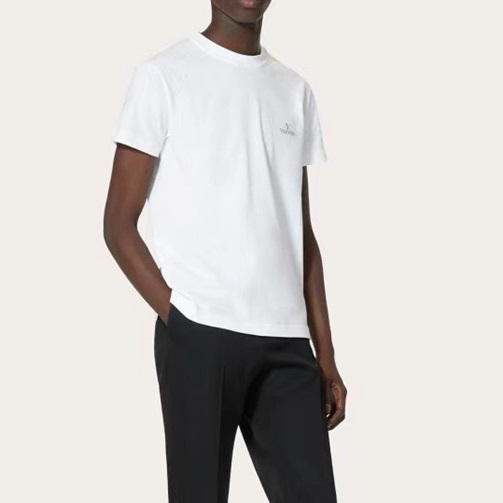 ヴァレンティノメンズホワイトクルーネック半袖Tシャツl384
