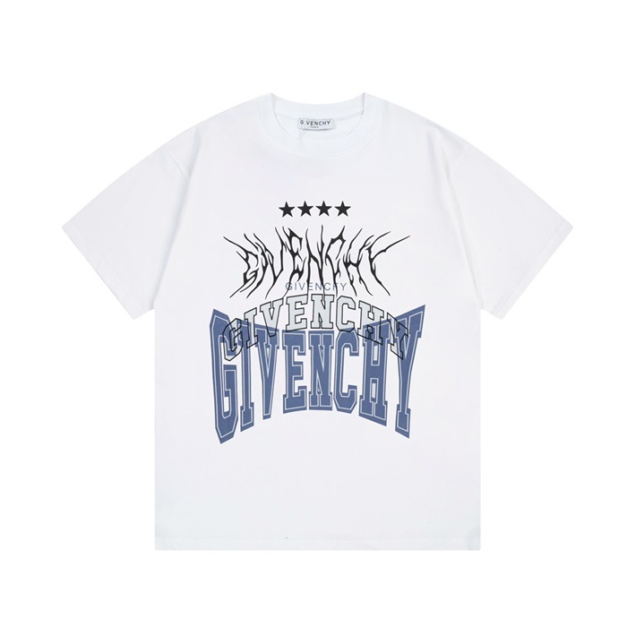 ジバンシィメンズクルーネックホワイト半袖Tシャツv953