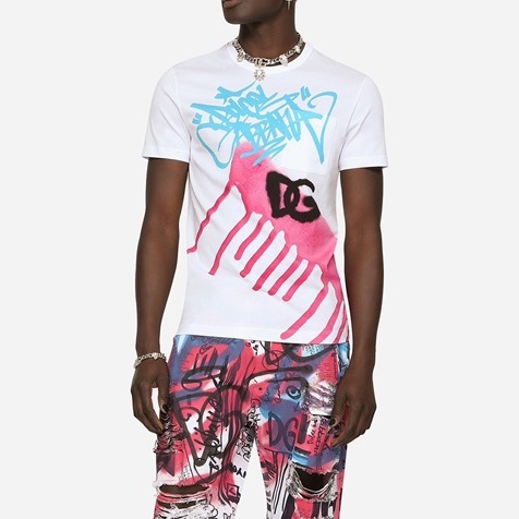 ドルチェ＆ガッバーナユニセックスホワイト半袖Tシャツl390