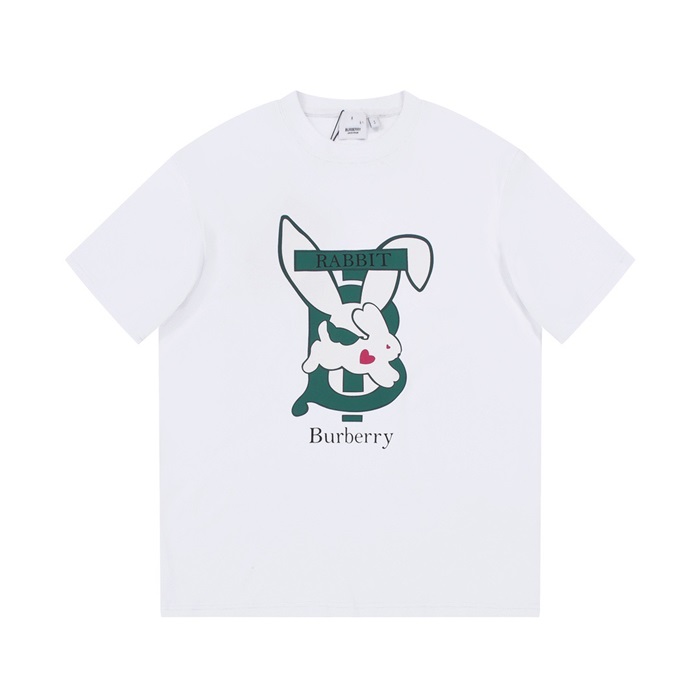 バーバリーメンズホワイトクルーネック半袖Tシャツu76