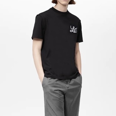 ルイヴィトンメンズブラッククルーネック半袖Tシャツv435